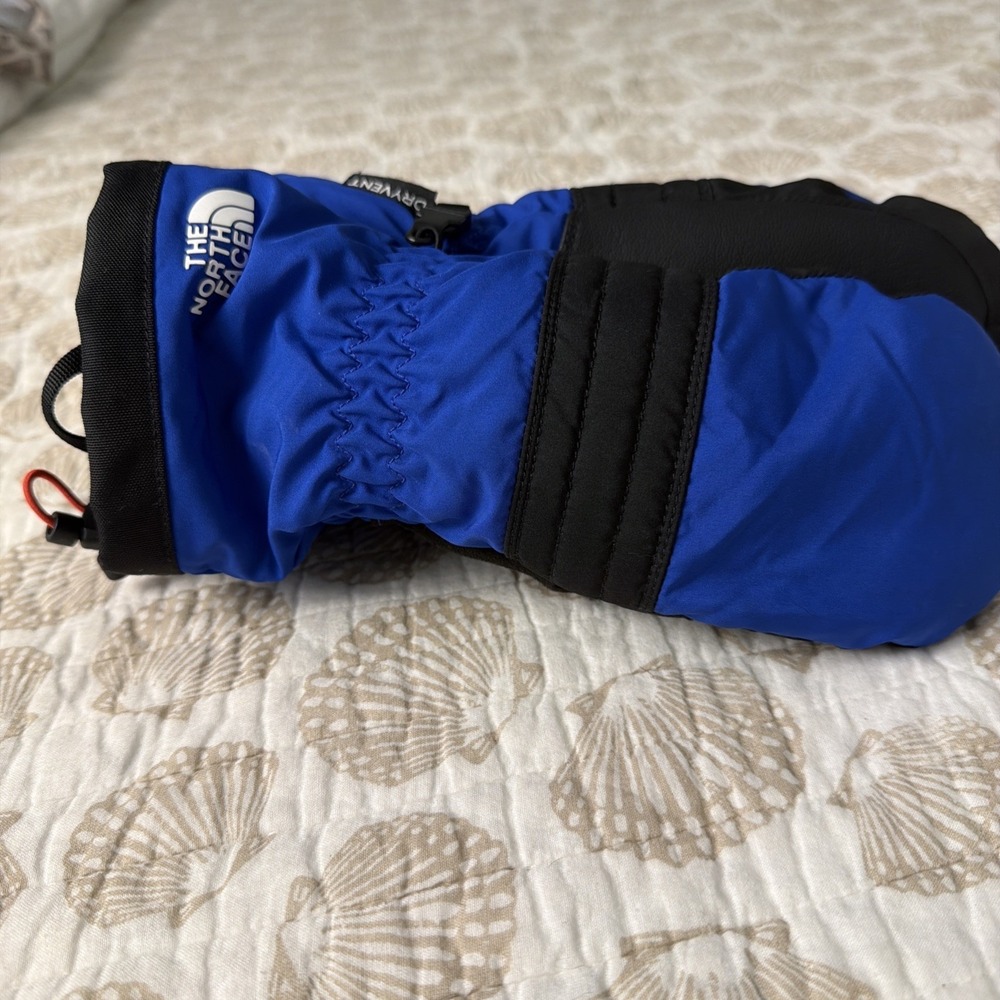 North Face Kids Montana Ski  Mitts 7 L Mittens DryVent Winter Gloves Blue Black